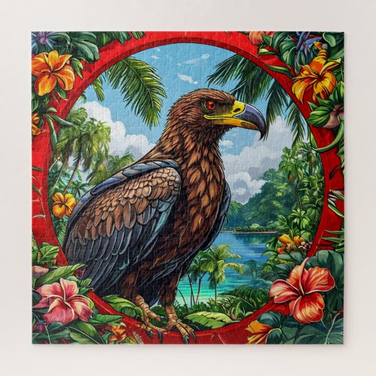 Buzzard erstarrt inmitten einer lebendigen tropisc puzzle (Vertikal)