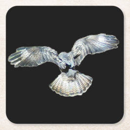 Buzzard Fanned Flügel und Schwanz Landing Unterset Rechteckiger Pappuntersetzer