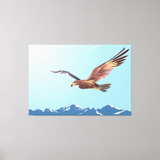 Buzzard Flying Leinwanddruck (Vorderseite)
