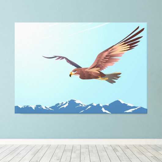Buzzard Flying Leinwanddruck (Insitu (Holzboden))