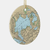 Buzzards Bay MA Chart Keramik Ornament (Rechts)