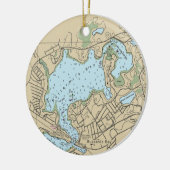 Buzzards Bay MA Chart Keramik Ornament (Links)