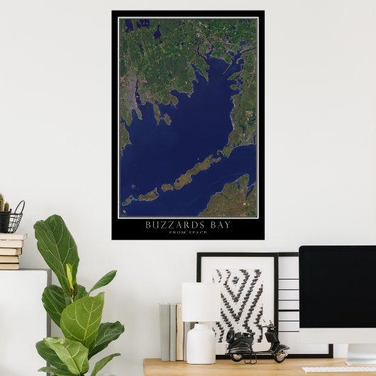 Buzzards Bay Massachusetts von Space Satellite Ma Poster (Heimbüro)