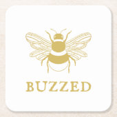 Buzzed Funny Bee Rechteckiger Pappuntersetzer (Vorderseite)