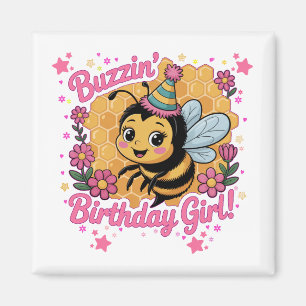 Buzzin' Birthday Girl Bee Theme Niedlich Bee Lover Magnet