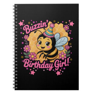 Buzzin' Birthday Girl Bee Theme Niedlich Bee Lover Notizblock