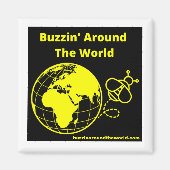 Buzzin' Rund um das World Kühlschrank Magnet (Vorne)