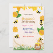 Buzzing Bee Birthday Party Einladung (Vorderseite)