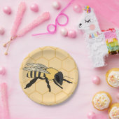 Buzzing Bee Honeycomb Beehive Pappteller (Party)