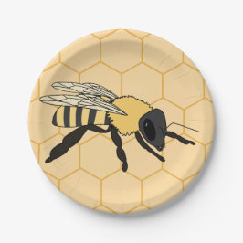 Buzzing Bee Honeycomb Beehive Pappteller