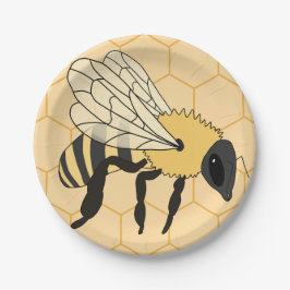 Buzzing Bee Honeycomb Beehive Pappteller