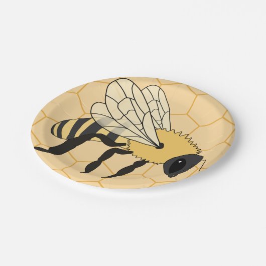 Buzzing Bee Honeycomb Beehive Pappteller (Schrägansicht)