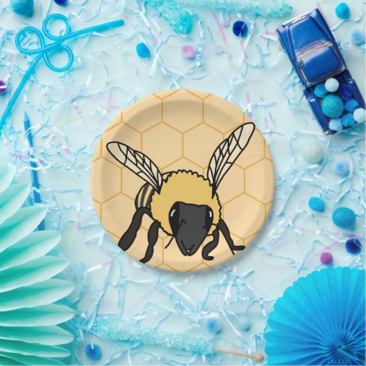 Buzzing Bee Honeycomb Beehive Pappteller (Party)