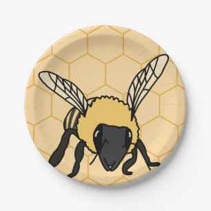 Buzzing Bee Honeycomb Beehive Pappteller
