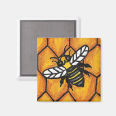 Buzzing Bee on Honeycomb Magnet (Vorderseite/Rückseite)