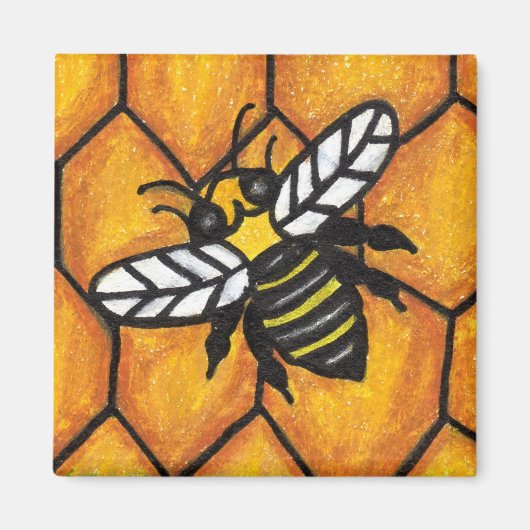 Buzzing Bee on Honeycomb Magnet (Vorne)