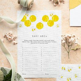 Buzzing Bees Baby ABCs Baby Shower Game