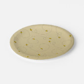 Buzzing Bees Baby Shower Gold Pappteller (Schrägansicht)