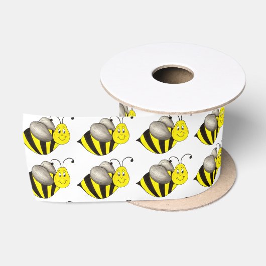 Buzzing Bees Yellow Bumblebee Honey Bee Insect Satinband (Spule)