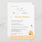 Buzzing Bienen Babydusche Einladung (Vorne/Hinten)