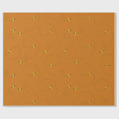 Buzzing Bienen Dark Amber Gold Geschenkpapier (Flach)