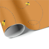 Buzzing Bienen Dark Amber Gold Geschenkpapier (Rolleneckpunkt)