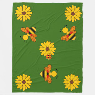 Buzzing Bienen Fleecedecke