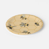 Buzzing Bienen Honeycomb Pappteller (Schrägansicht)