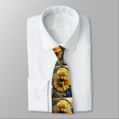 "Buzzing Dreams: Sonnenblumen Bee Dreamcatcher" Krawatte (Gebunden)