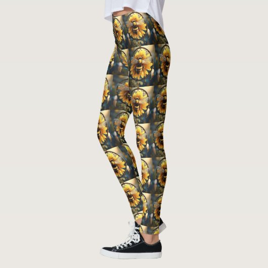 "Buzzing Dreams: Sonnenblumen Bee Dreamcatcher" Leggings (Links)