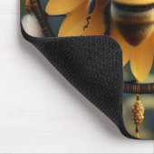 "Buzzing Dreams: Sonnenblumen Bee Dreamcatcher" Mousepad (Ecke)