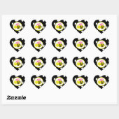 Buzzing Hummel - Rosa/Schwarz Herz-Aufkleber (Blatt)