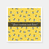 Buzzing Hummelbienen und Golden Honeycomb Muster Serviette (Vorderseite)