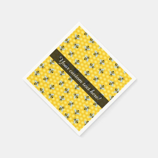 Buzzing Hummelbienen und Golden Honeycomb Muster Serviette (Ecke)