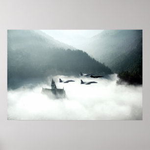 Buzzing Neuschwanstein Poster