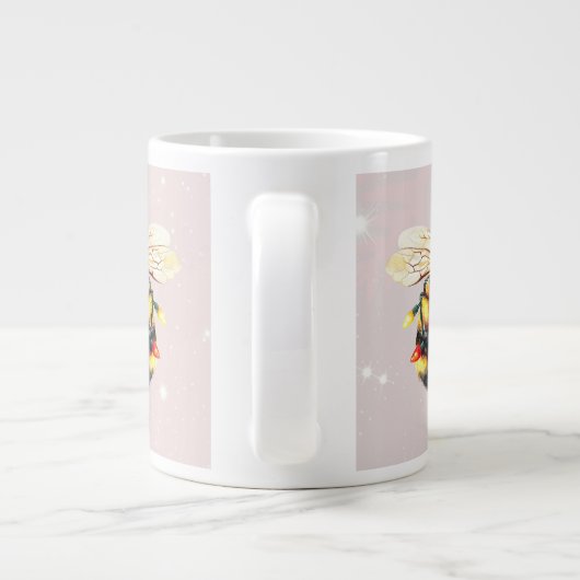 Buzzing With Holiday Spirit Bees Tangled In Lights Jumbo-Tasse (Rückseite)