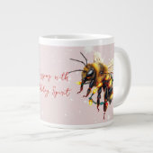 Buzzing With Holiday Spirit Bees Tangled In Lights Jumbo-Tasse (Vorderseite Rechts)