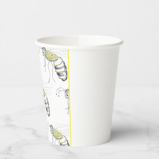 Buzzing with Style – Bee Illustration cups Pappbecher (Links)