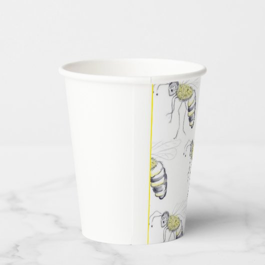 Buzzing with Style – Bee Illustration cups Pappbecher (Rechts)