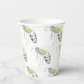 Buzzing with Style – Bee Illustration cups Pappbecher