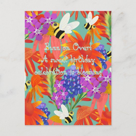 BuzzUnderBlooms_Editable Kids Postkarte (Vorderseite)