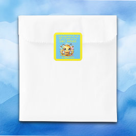 Buzzy Anfänge Honeybee-to-Bie Babydusche | Quadratischer Aufkleber