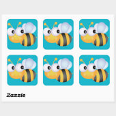 Buzzy Bee Quadratischer Aufkleber (Blatt)