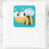 Buzzy Bee Quadratischer Aufkleber (Tasche)