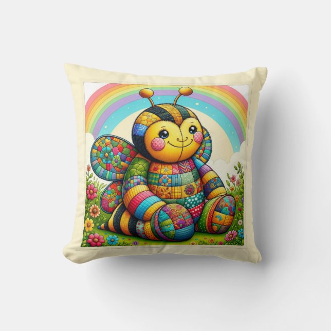 Buzzy Patchwork Blossom Kissen (Vorderseite)