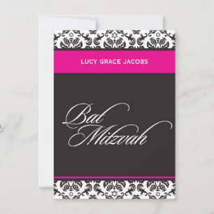 BVT MITZVAH EINLADUNGEN: Damask1 Einladung