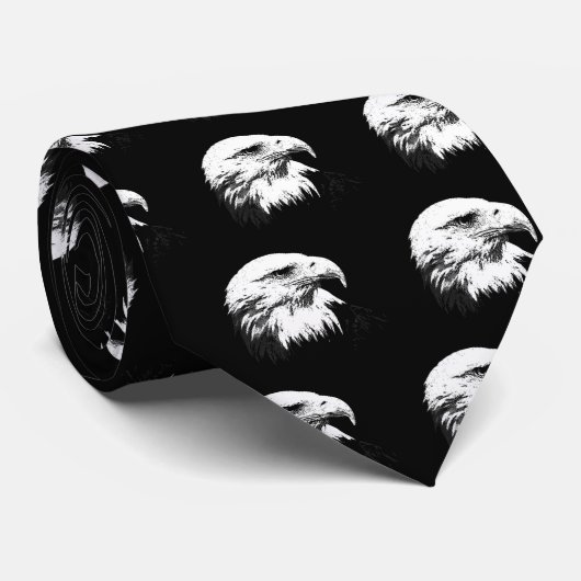 BW American Bald Eagle Krawatte (Gerollt)