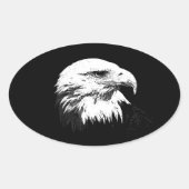 BW American Bald Eagle Ovaler Aufkleber (Vorderseite)