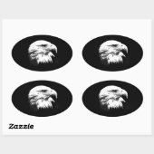 BW American Bald Eagle Ovaler Aufkleber (Blatt)