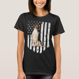 BW American Flag Irish Red and White Setter 4. T-Shirt